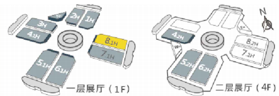 各展廳分布示意圖（場館地圖）